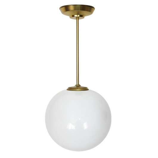 lampy wiszące Lampa wisząca Mid Century Modern, lata 50., mosiądz i szkło, kula 25 cm
