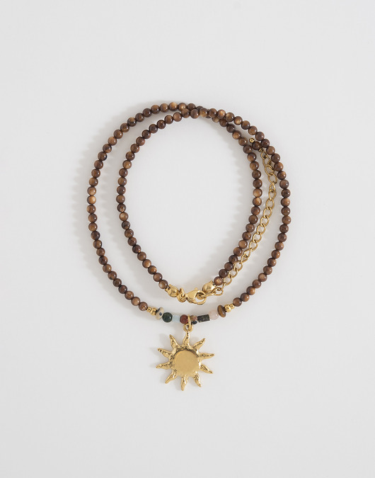 wisiory Boho naszyjnik z zawieszką słońce