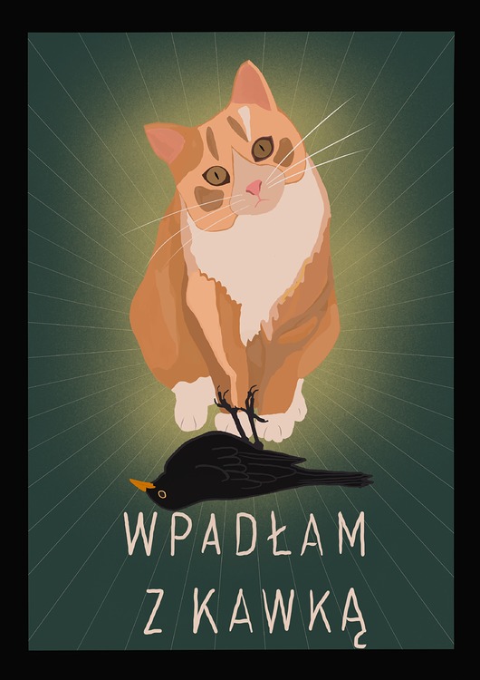 plakaty Wpadłam z kawką -  Kolaż - plakat - wydruk