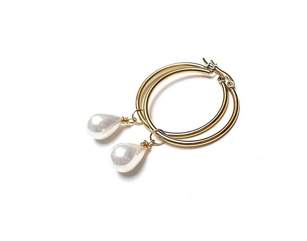 kolczyki pozłacane Kolczyki pozłacane Pearls [white] perły vol. 3
