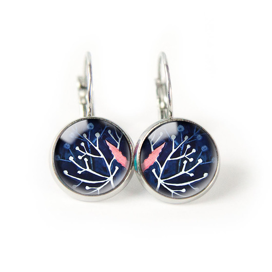 kolczyki szklane NIGHT PLANT kolczyki wiszące