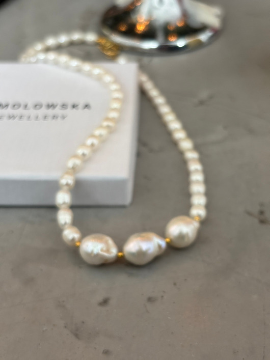 złote naszyjniki Naszyjnik z pereł naturalnych