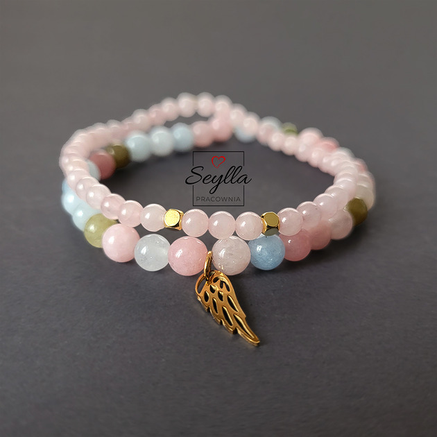 bransoletki z kamieni naturalnych Anielska bransoletka ze skrzydłem