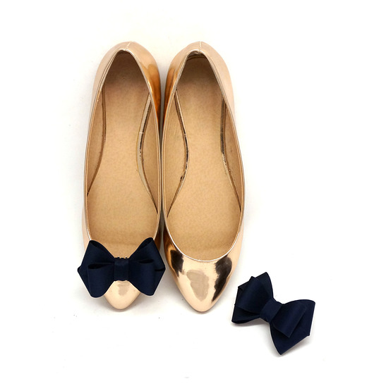 Klipsy do butów Coquet - Kokardy 3D / Navy Blue Coquet
