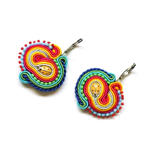 kolczyki soutache Sutaszowe kolczyki LADYBUG yellow