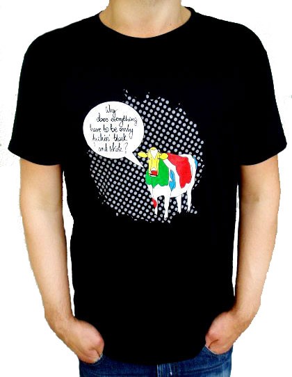 T-shirt unisex z autorskim wzorem - Talking Cow MUNGO