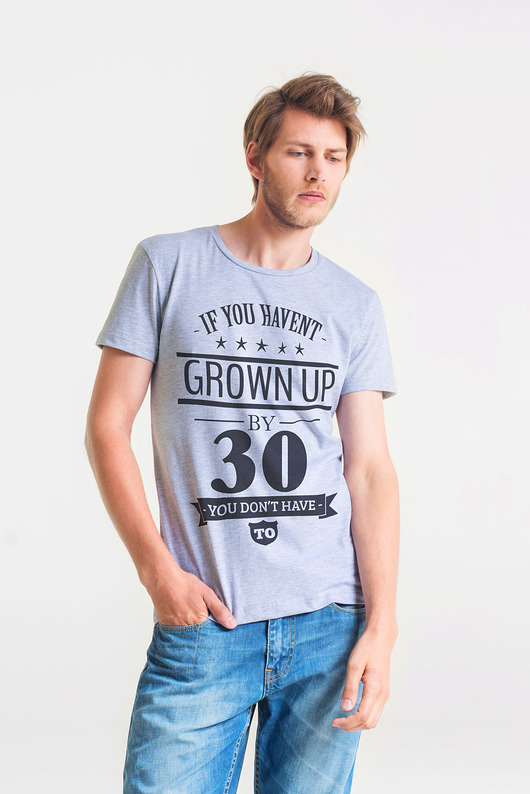 GROWN SZARA - Koszulka Męska T-shirt GAU great as You