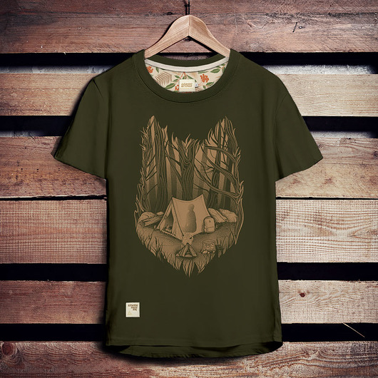 t-shirty męskie Koszulka męska WILK/LEŚNE OBOZOWISKO
