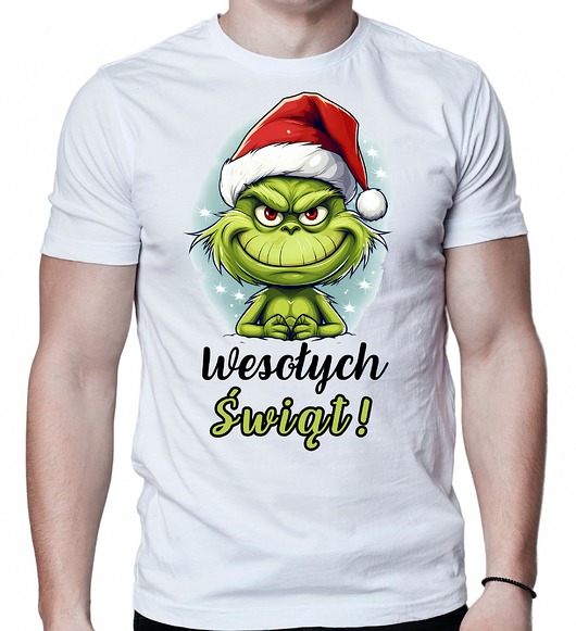 t-shirty męskie Koszulka świąteczna Grinch prezent pod choinkę  t-shirt