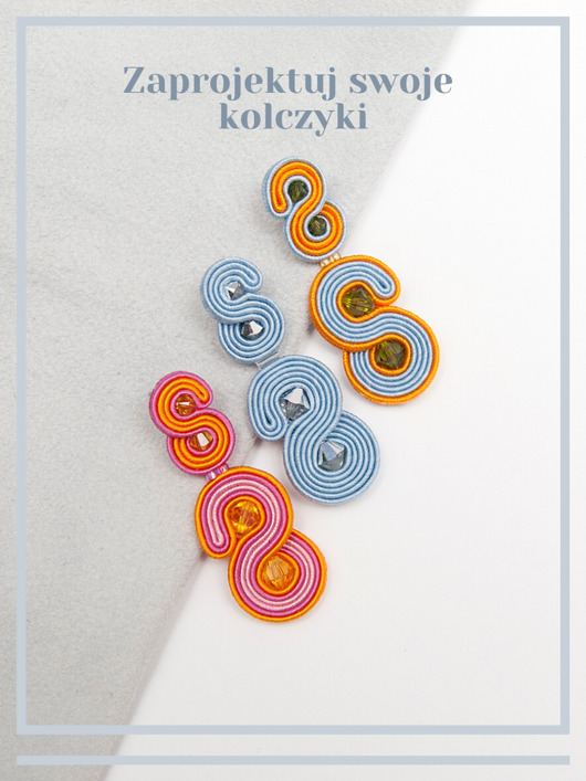kolczyki soutache Spersonalizowane kolczyki midi