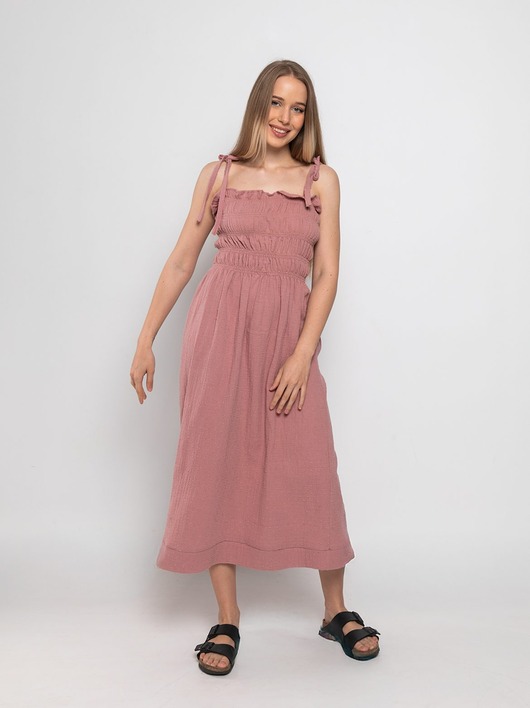 sukienki midi damskie Sukienka muślinowa Daisy róż