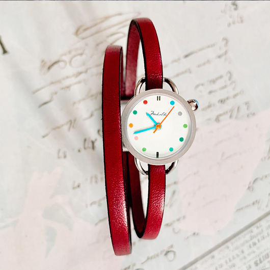 zegarki damskie Prezent - Zegarek -multi Dots - red + Gratis pud