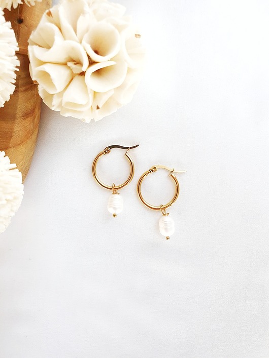 kolczyki złote Kolczyki złote koła z perłą