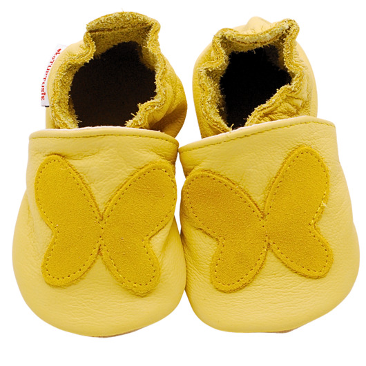 buty dziecięce Motyl mono żółty ekoTuptusie kapcie dziecięce