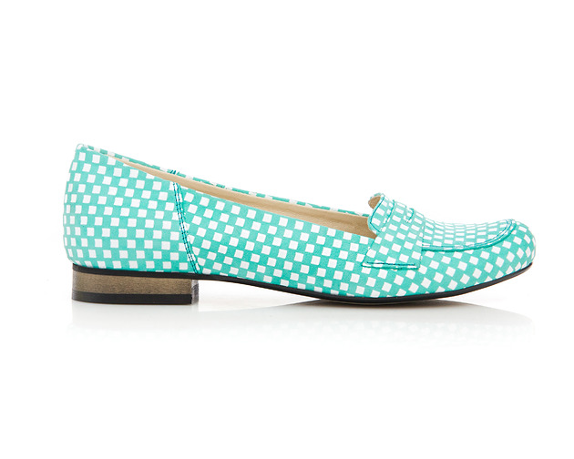 baleriny damskie SKÓRZANE BALERINKI ZAPATO 025 MIĘTOWE KWADRATY