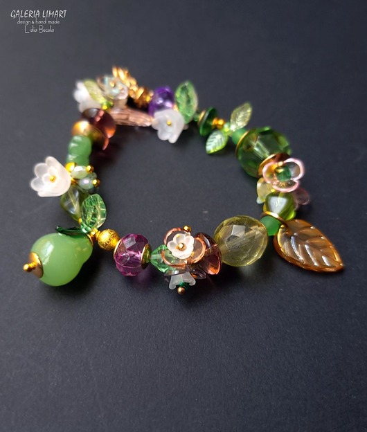 komplet biżuterii Nie zapomnij o lecie - komplet bransoletka+kolczyki boho handmade 3w1 PREZENT