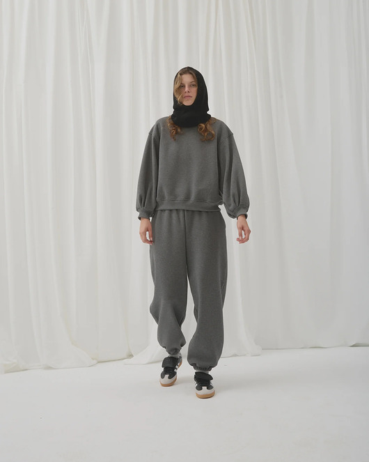 bluza bez kaptura damska Bluza Enjoyable graphite