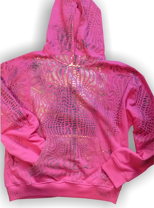 bluza z kapturem damska Ręcznie drukowana bluza oversize