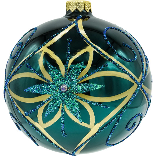 ozdoby choinkowe Bombka okrągła: Szmaragdowy Kwiat
