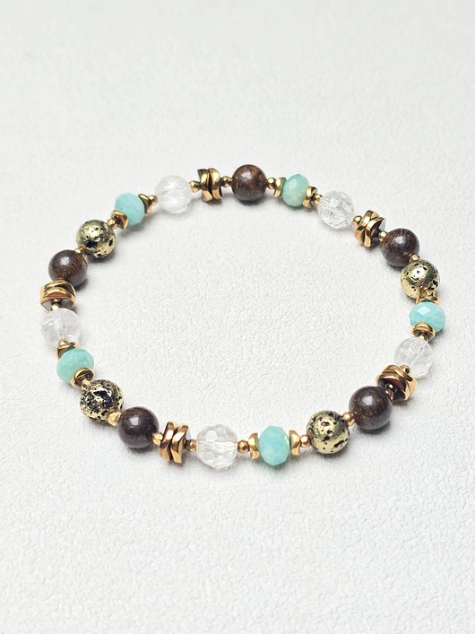 bransoletki z kamieni naturalnych Bransoletka na Gumce z Nutą Mięty