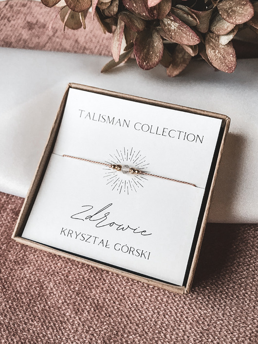 bransoletki z kamieni naturalnych Bransoletka Talizman Zdrowie kryształ górski