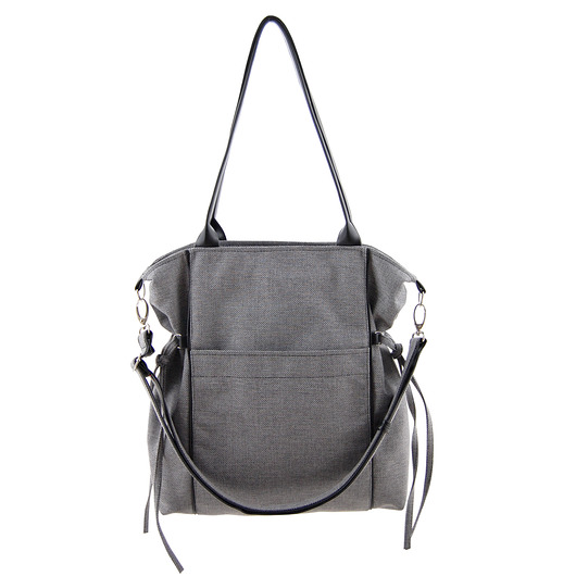 AMBER - duża torba - shopper - szara plecionka incat