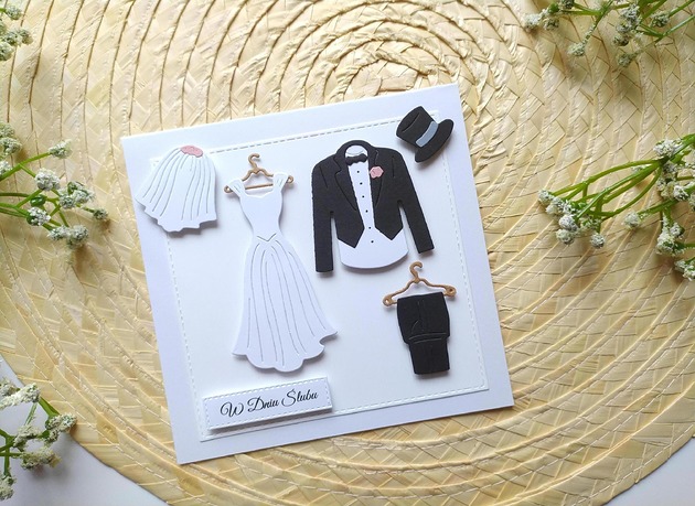 kartki scrapbooking W Dniu Ślubu kartka z kopertą