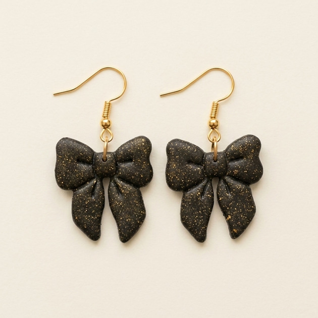 kolczyki z masy plastycznej Kolczyki Kokardy