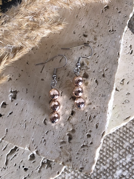 kolczyki z kamieniami Kolczyki hematyt