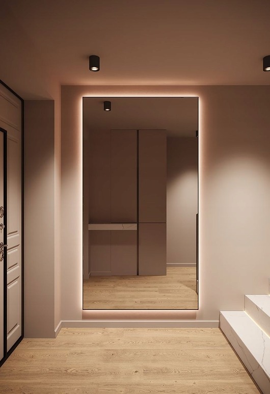 lustra stojące i wiszące LUSTRO LED PODŚWIETLANE LOFT 90X40cm ŚCIENNE PROSTOKĄTNE GARDEROBA ŁAZIENKA