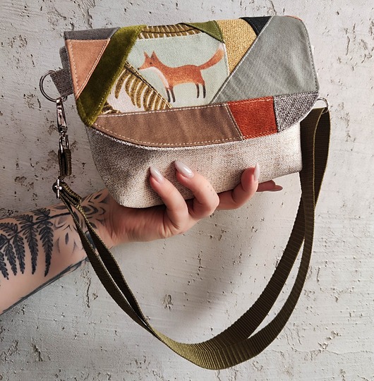 saszetka nerka Nerko torebka unikat patchwork lisek