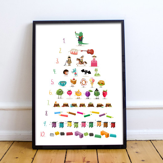 Plakat z nauką liczenia do 10. 50x70 cm  Sprinkles
