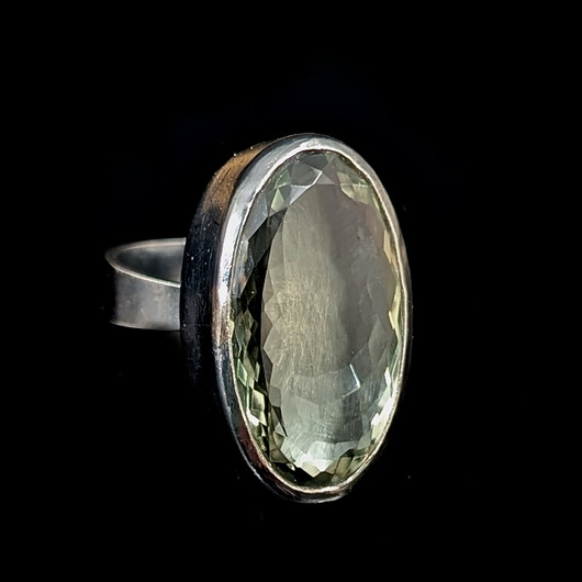 pierścionki srebrne Pierścionek szałwiowy prasiolit