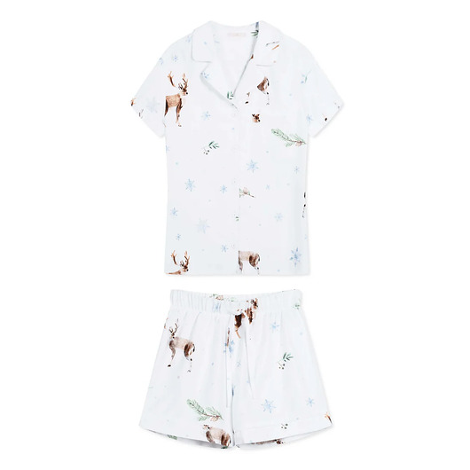 piżamy damskie Piżama Renifery krótka
