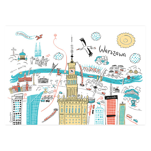 plakaty Plakat A4 Warszawa Panorama