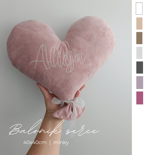 poduszki do pokoju dziecka Balonik - serduszko (poduszka, ozdoba personalizowana, kolory)