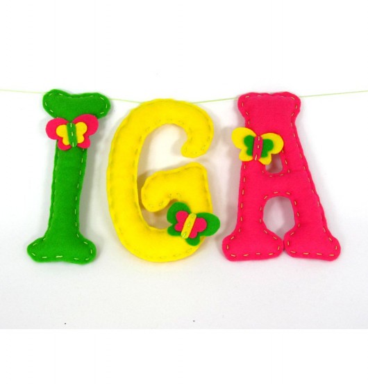 Duże literki z filcu - 30cm - Iga locoloro