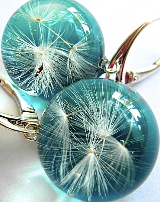 Kolczyki srebrne z nasionami dmuchawca Grol Jewellery