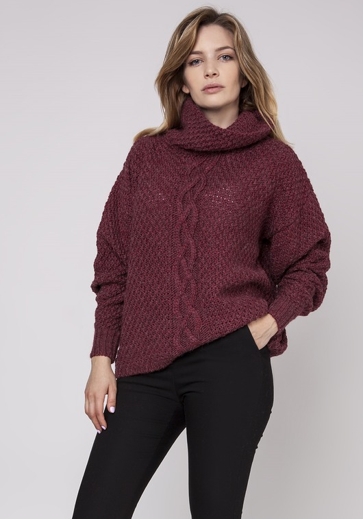 Obszerny golf, SWE137 bordo MKM MKMswetry