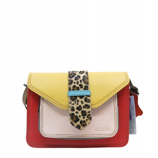 torby na ramię Torebka skórzana dwustronny odwracalny pasek damska listonoszka eko OLIVKA