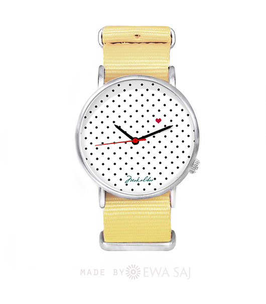 zegarki unisex Love dots + box - Yellow