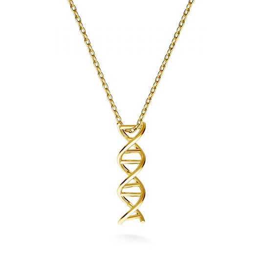 złote naszyjniki Naszyjnik DNA- srebro złocone 24K