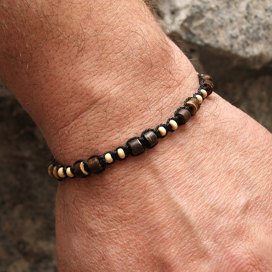 biżuteria męska Bransoletka Męska kokosowo drewniana