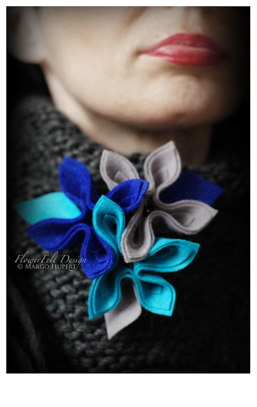 szaroturkusowoniebieska FlowerFelt Design