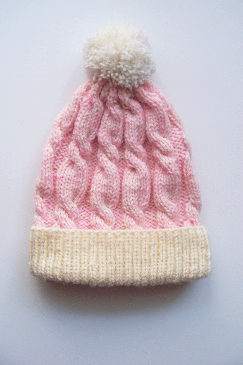 Pink Braided Beanie more than sweater