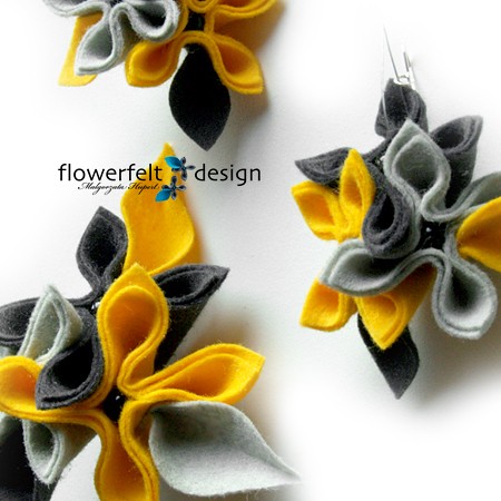 szarości z żółtym FlowerFelt Design