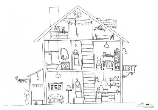 zabawki - inne KOLOROWANKA XXL domek