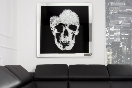 Obraz szklany dekoracyjny Skull Black 100x100cm  Home Design