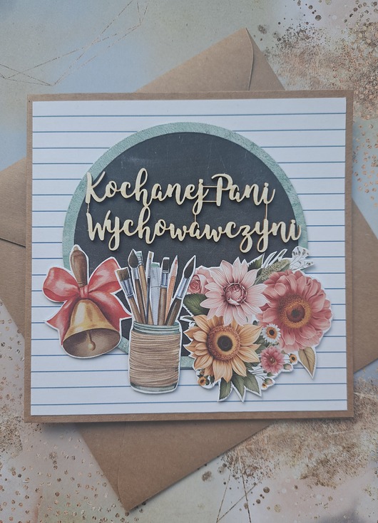 kartki scrapbooking Kartka dla wychowawczyni na zakończenie roku