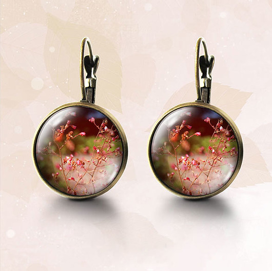 kolczyki szklane Kolczyki - Lato - brąz